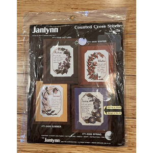 Janlynn Seasons Spring Counted Cross Stitch Kit #71-5308 Vtg 1986 USA NOS